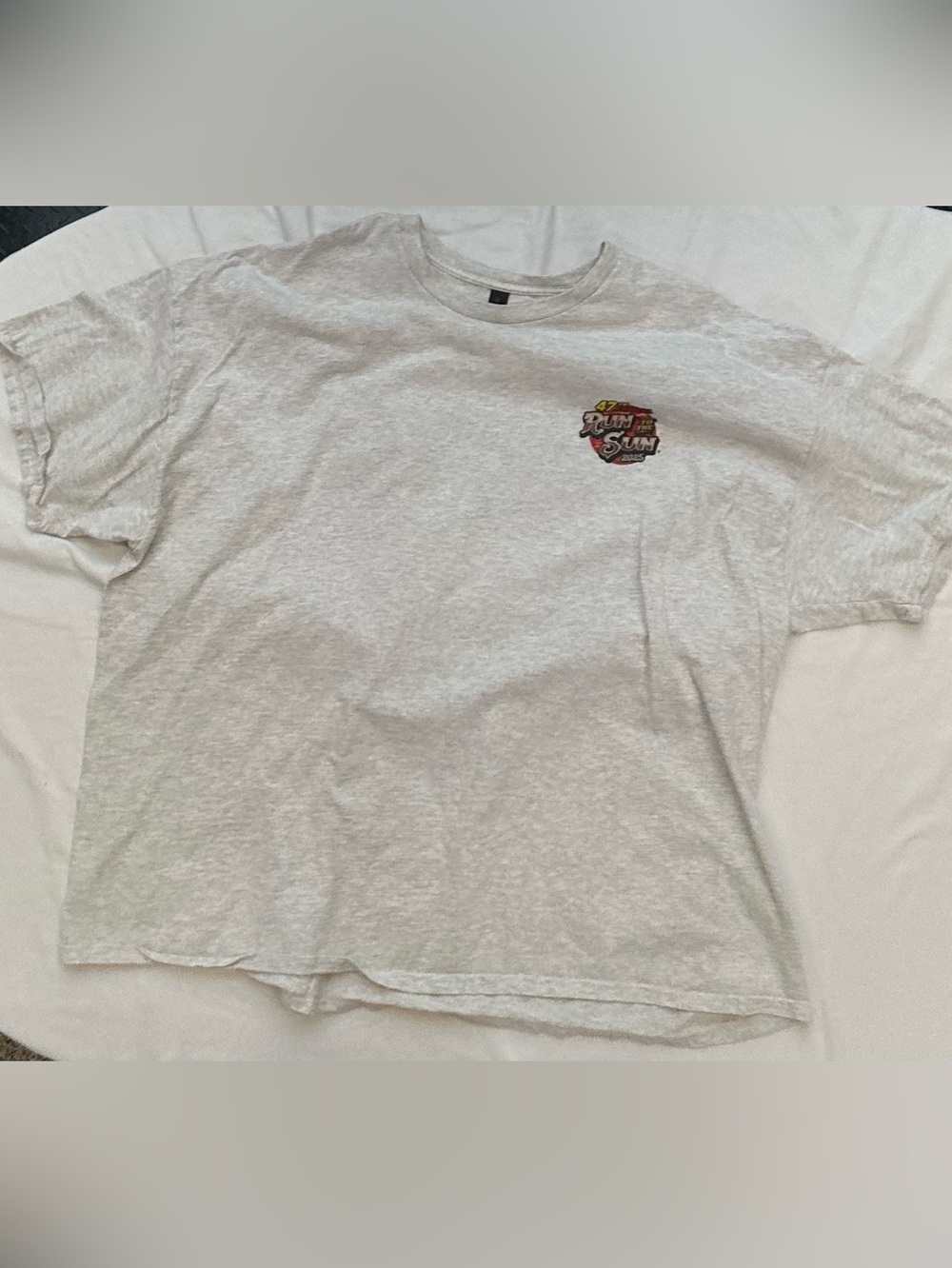 Run to the Car Show - Classic Light Gray Graphic Crewneck T-Shirt - Unbranded